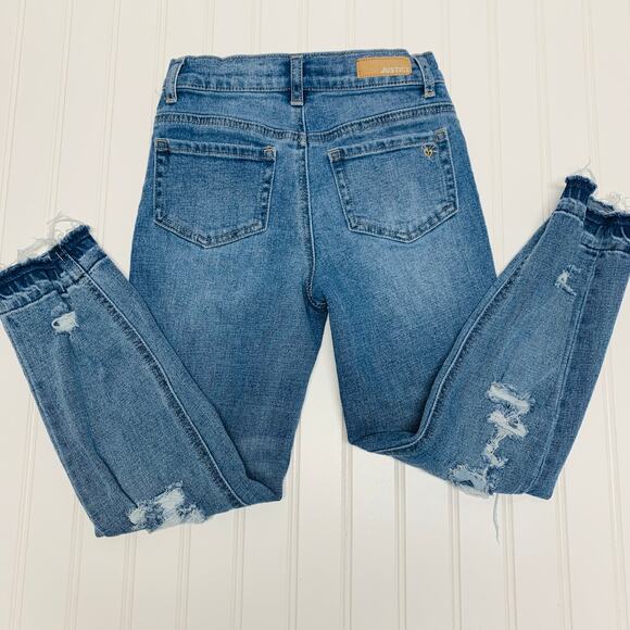 Justice Distressed Skinny Jeans Released Hem Sz 12 Slim - Picture 5 of 6
